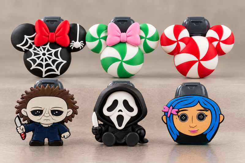 1 oz PocketBac Hand Sanitizer Holder Keychain Halloween Christmas Holiday Sanitizer Case | PETG Bag Backpack Accessory