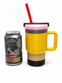 Custom Tumbler Can Holder with Handle | Personalized 12 oz Standard or Skinny Can Cooler | Pencil Design or 20 Color Options