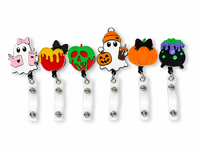 Interchangeable Badge Reel Topper, Twist-On Badge Accessory, Halloween Fall Teacher Medical Designs, 3D Printed PETG