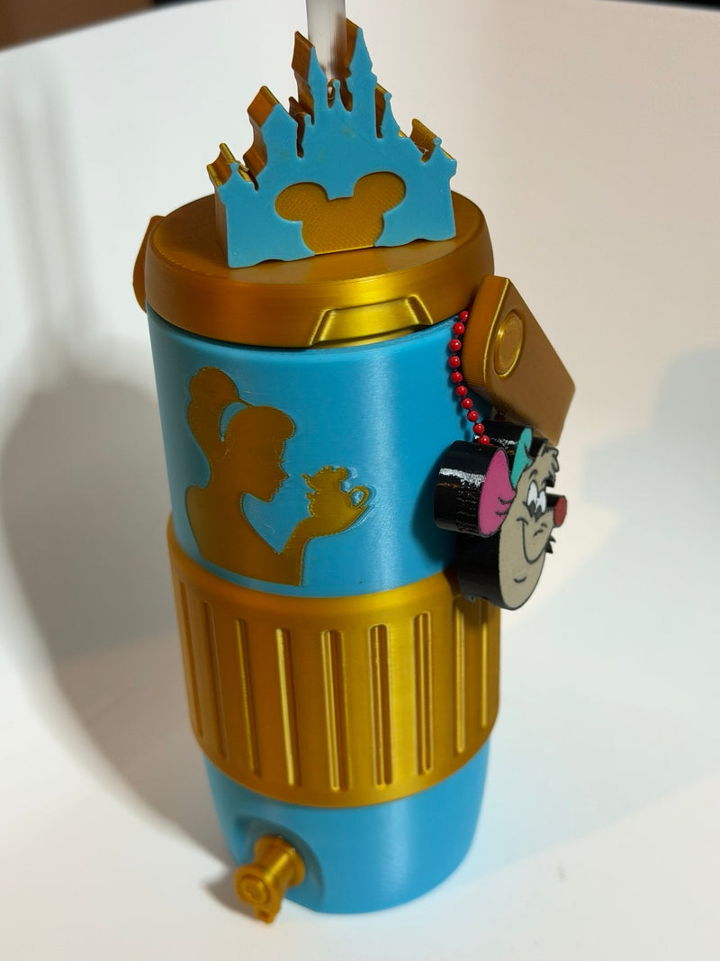 Cinderella Inspired Mickey Head Straw Topper | 3D Printed Reusable Straw Accessory
