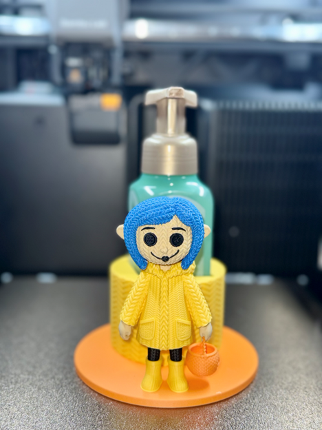 Coraline Inspired Soap Holder, Spooky Bathroom Decor, Button Eye Soap Bottle Cover, Gothic Halloween Decor, 3D Printed PETG Gift
