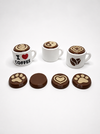 Coffee Cup Fidget Clicker Keychain | 3D Printed PETG Sensory Toy | Coffee Lover Gift | Clicky Desk Fidget