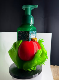Grinch Inspired Soap Holder | 3D Printed Christmas Bathroom Decor | Fits Foaming Soap Bottle
