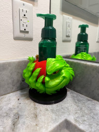Grinch Inspired Soap Holder | 3D Printed Christmas Bathroom Decor | Fits Foaming Soap Bottle