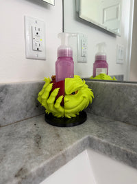 Grinch Inspired Soap Holder | 3D Printed Christmas Bathroom Decor | Fits Foaming Soap Bottle