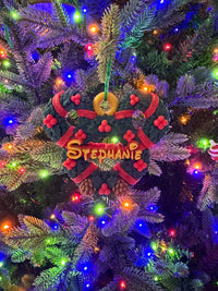Personalized Mickey Mouse Inspired Christmas Wreath Ornament, Custom Name Ornament, Disney Inspired Holiday Decor, 3D Printed Gift