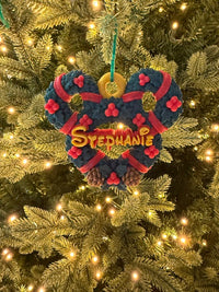 Personalized Mickey Mouse Inspired Christmas Wreath Ornament, Custom Name Ornament, Disney Inspired Holiday Decor, 3D Printed Gift