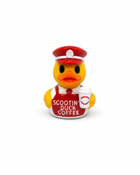 Starbucks, Dunkin Donuts, 7 Brew, Tim Horton's, Cafe Bustelo, Joffrey's, Scooter’s, Black Rifle Coffee, Better Buzz, and Dutch Bros Inspired Duck