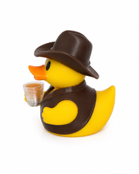 Bourbon T. Quacks Bourbon Inspired Cowboy Duck, 3D Printed Collectible, Whiskey Lover Gift, Jeep Duck, Bar Decor
