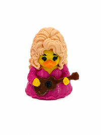 Jolene Inspired Duck | Country Music Duck | 3D Printed Guitar Duck | Pink Dress Collectible | Country Music Gift | Jeep Duck | Cruise Duck