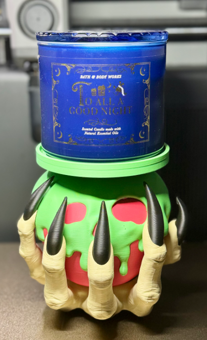 Poison Apple Candle Holder, Glow in the Dark Halloween Decor, 3 Wick Candle Display, Spooky Apple Decor, Halloween Gift