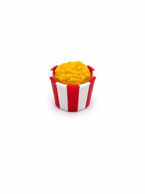 Round Popcorn Clicker Fidget Toy | Red & White 3D Printed PLA Sensory Clicker | Desk Toy, Stress Relief
