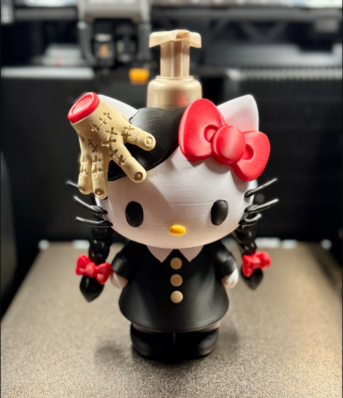 Wednesday Hello Kitty Inspired Soap Holder, Bath & Body Works Soap Holder, Gothic Bathroom Decor, Spooky Cute Soap Bottle Cover