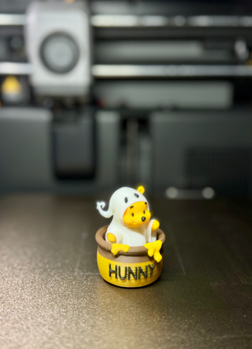 Halloween Winnie the Pooh Fidget Clicker, Ghost Costume Pooh in Honey Jar, Spooky Sensory Fidget Toy, Boo Basket Gift, 3D Printed Gift