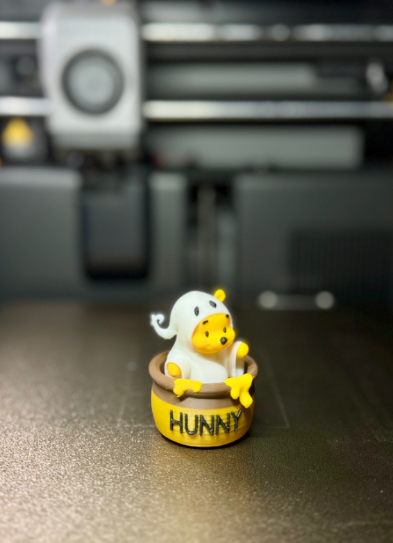 Halloween Winnie the Pooh Fidget Clicker, Ghost Costume Pooh in Honey Jar, Spooky Sensory Fidget Toy, Boo Basket Gift, 3D Printed Gift