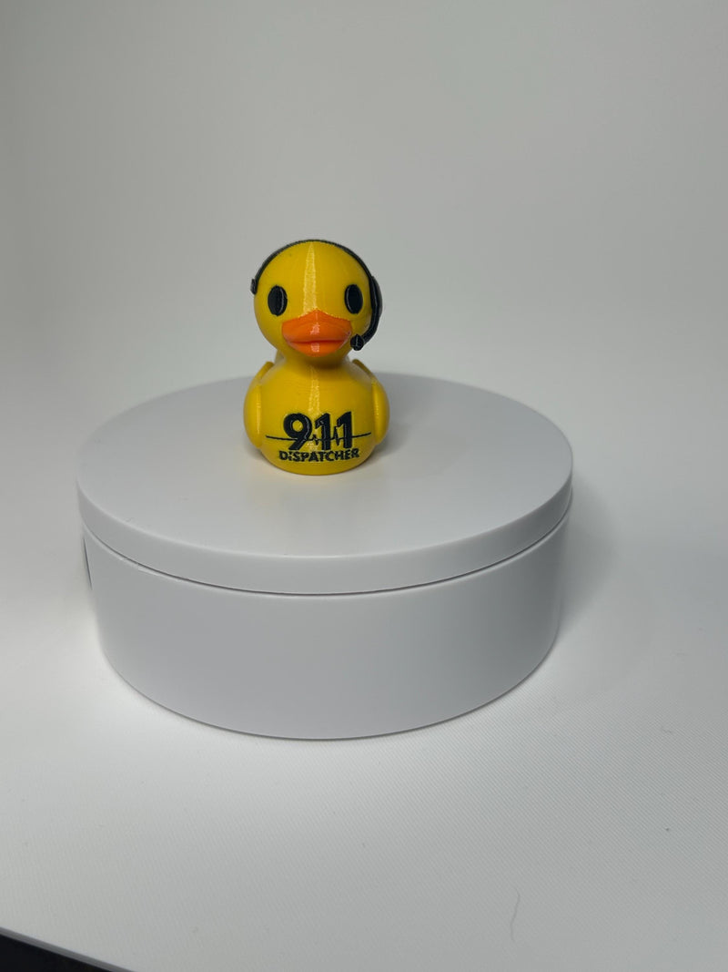 3D printed 911 dispatcher rubber duck with headset, first responder gift, KingMaker3D