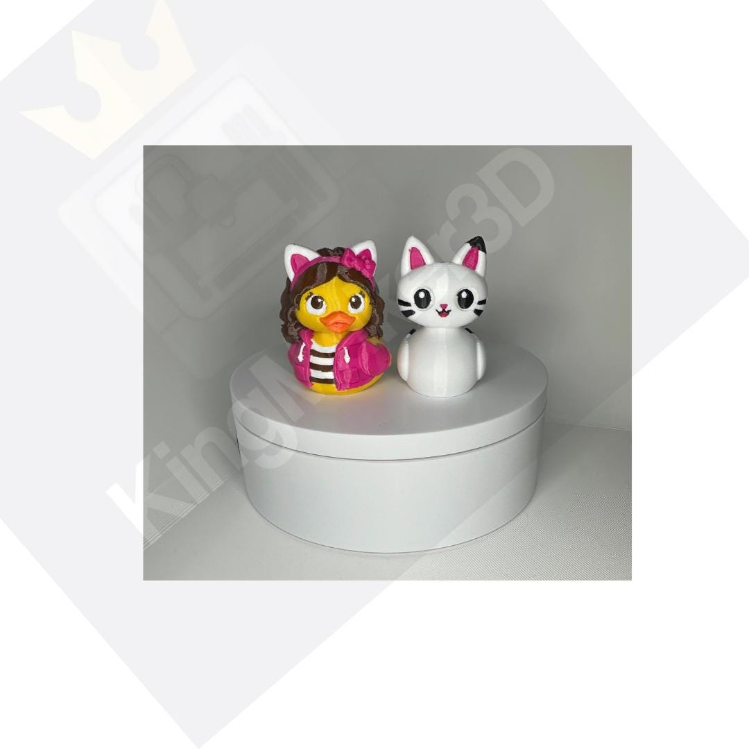 Gabby & Pandy Inspired Dollhouse Duck / 3D Printed Cat Ear Character Toy