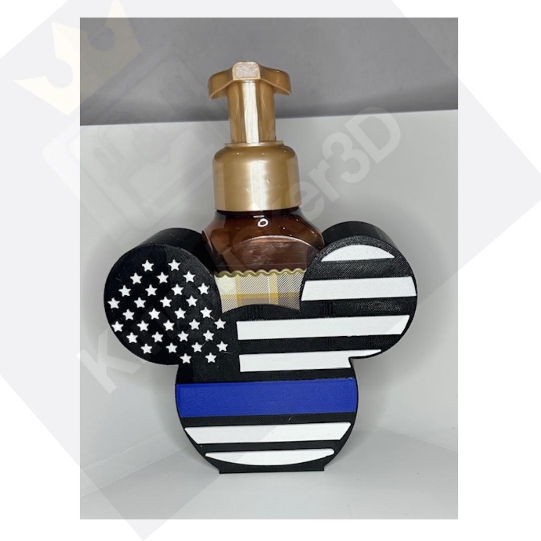 Mickey Inspired Soap Holder | First Responder Thin Line | Bath and Body Works Hand Soap | Disney Inspired Bathroom Decor |