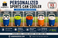 3D Printed Sports Can Cooler Holder | 12 oz PETG Drink Accessory (Soccer, Football, Baseball, Basketball, Golf & Tennis)