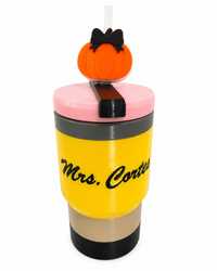 Personalized Pumpkin Desk Accessories, Pumpkin Pen Holder, Sticky Note Holder, Paper Clip, Straw Topper, Fall Teacher Gift