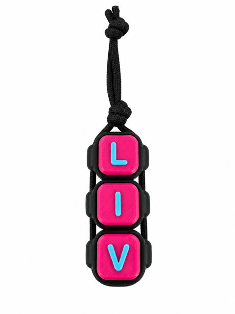 Personalized Name Fidget Clicker with Paracord, Custom 3D-Printed PETG Sensory Toy, Backpack Accessory, Custom Colors