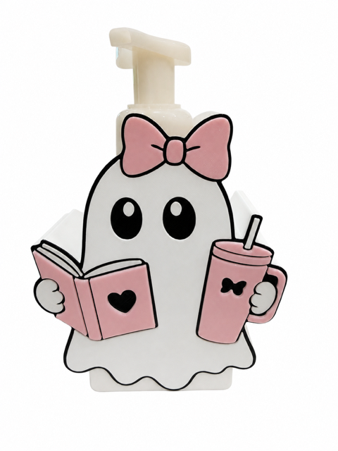 Bookish Ghost Bath & Body Works Soap Holder | Ghost Hand Soap Holder | Halloween Bathroom Decor | Book Lover Fall Decor | 3D Printed
