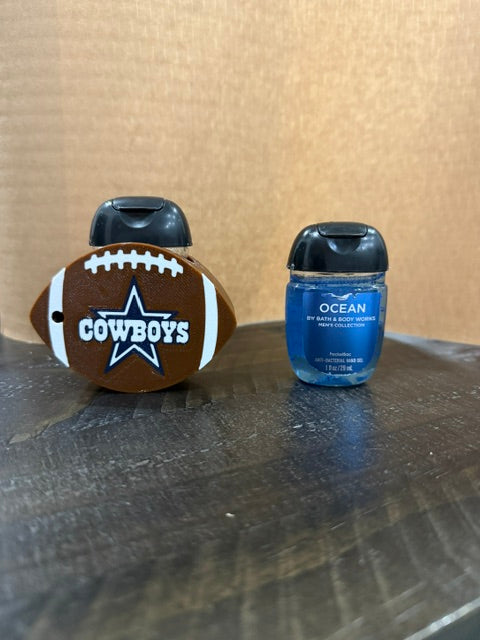 NFL Football Team PocketBac Holder, 1 oz Bath & Body Works Hand Sanitizer Keychain, Football Fan Gift, Sports Team Accessory