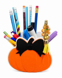 Personalized Pumpkin Desk Accessories, Pumpkin Pen Holder, Sticky Note Holder, Paper Clip, Straw Topper, Fall Teacher Gift